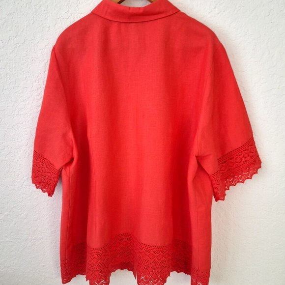 Linen Blend Jessica London Womens Blouse Top - Picture 3 of 7